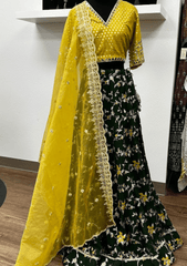 Carnation banarasi lehanga set - Ensemble by Monika