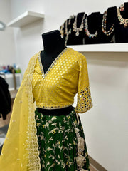 Carnation banarasi lehanga set - Ensemble by Monika