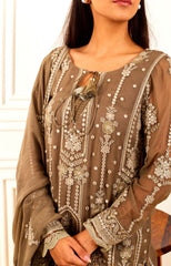 Georgette Chikankari all Over Embroidered Kurta with Faux Mirror Embroidery - Ensemble by Monika