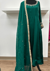 Munga mirror work anarkali set - Ensemble by Monika