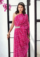 Pink Georgette Kaftan Dress - Ensemble by Monika