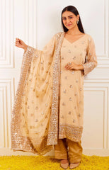 Pure Georgette Gota Patti Embroidered - Ensemble by Monika